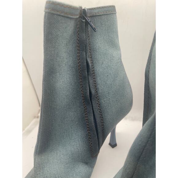 STEVE MADDEN Womens Blue Denim Brecken Pointed Toe Stiletto Booties 8 M - Picture 6 of 10